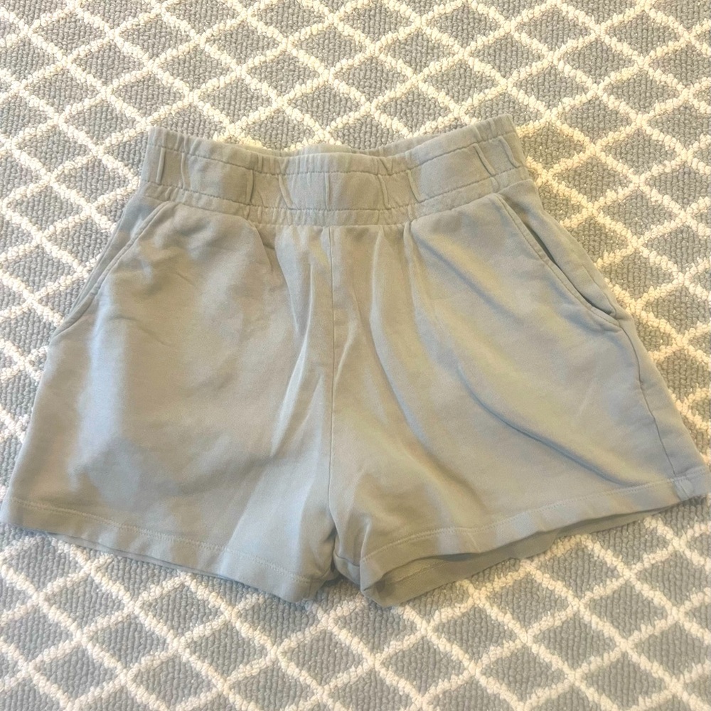 Zara Size Small High Rise 100% Cotton Shorts Khaki Color with Pockets EUC